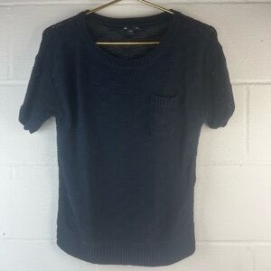 Gap Navy Open Knit Pullover Top, Small